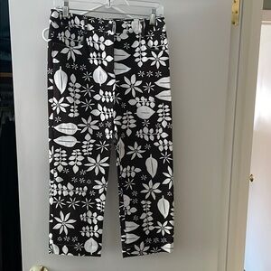 Talbots brown and White Floral Pants